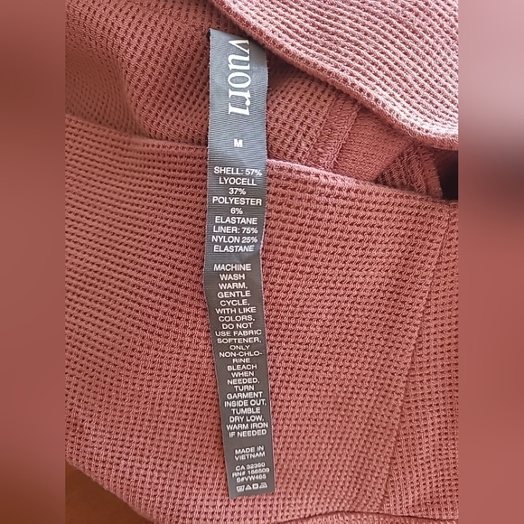 vuori | Bayview Thermal Waffle Knit Leggings Rosewood Medium - Picture 5 of 6